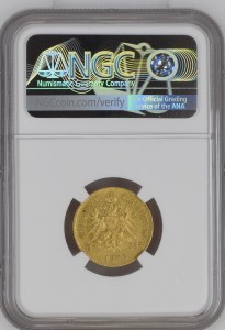 8 Florins / 20 Francs Austria 1876 AU55 NGC