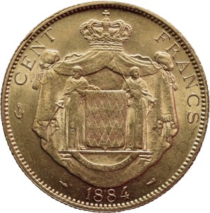 100 Francs MONACO 1884 Prince Charles III