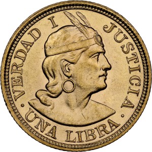 Peru 1 Libra 1918  NGC MS 62