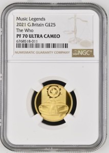 25 Pounds (1/4 oz.) 2021 Music Legends - The Who Proof NGC PF 70 ULTRA CAMEO