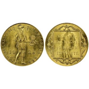 Netherlands Wilhelmina 1928 Gold Ducat NGC MS 64