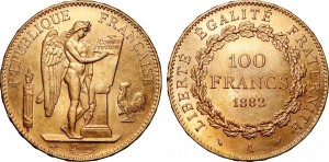 100 Francs France 1882 Genius