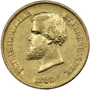 Brazil 10000 Reis 1885 NGC AU 55 Peter II the Magnanimous