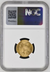 20 Corona Austria 1897 AU58 NGC